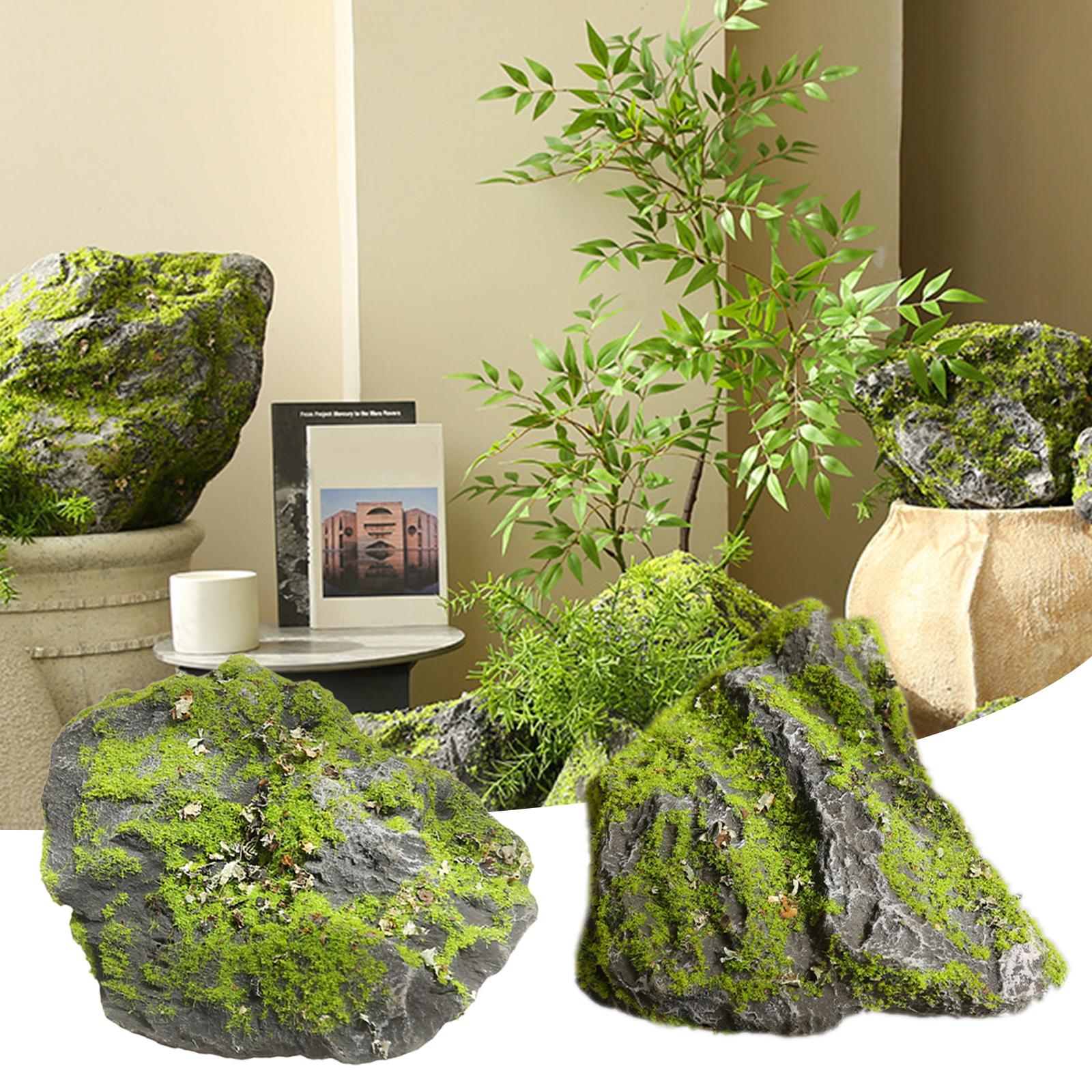 Fake Moss Stone Realistic Gree - Planted Aquarium With Rocks recension och pris